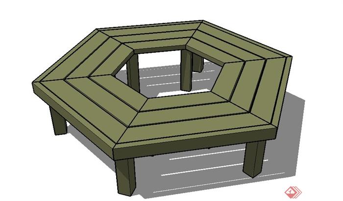 六边形坐凳设计su模型(2)