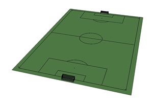 足球运动场地设计SU(草图大师)模型