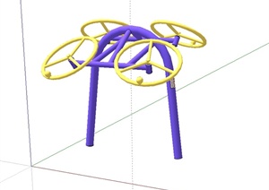 现代风格详细健身器材详细设计SU(草图大师)模型