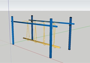现代风格体育公园健身器材设计SU(草图大师)模型