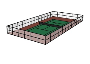 羽毛球运动场地设计SU(草图大师)模型