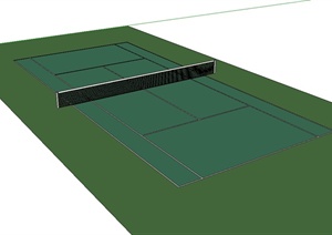 现代风格网球运动场地设计SU(草图大师)模型