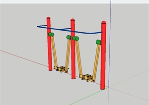 现代风格园林健身器材设计SU(草图大师)模型