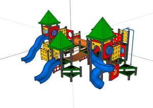 现代风格游乐场儿童设施设计SU(草图大师)模型