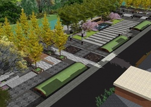 街旁小绿地游春园景观设计方案ＳＵ模型