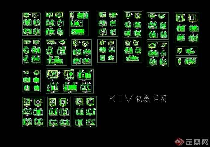 现代风格玩的KTV包房设计cad施工详图(4)