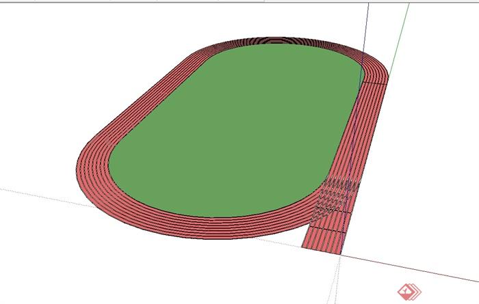 大學體育運動場地設計su模型原創