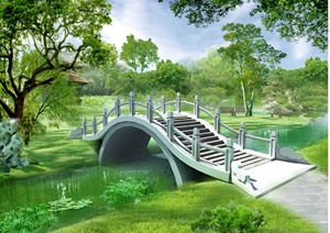 多种不同的园林景观桥设计cad施工图