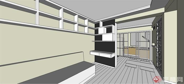 简约两居室家装设计Su模型(3)