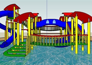 水上儿童游玩设施SU(草图大师)模型