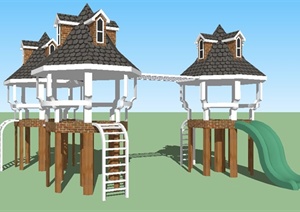 英式风格儿童游玩设施SU(草图大师)模型