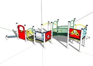 现代风格详细儿童游乐设施设计SU(草图大师)模型