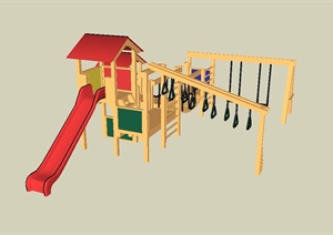 现代风格完整的儿童游乐器械设计SU(草图大师)模型