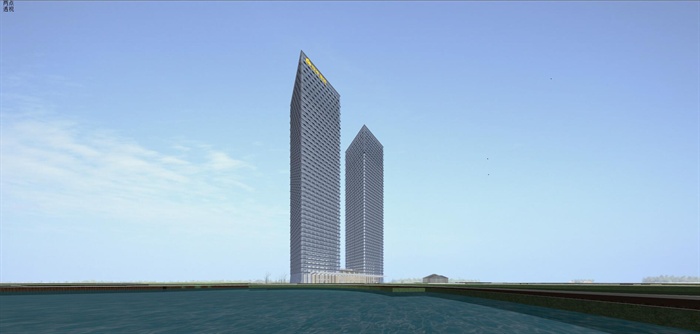 精品中标高清超高层办公楼建筑设计方案SU模型及高清效果图(3)