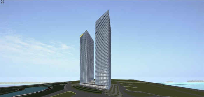精品中标高清超高层办公楼建筑设计方案SU模型及高清效果图(6)