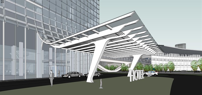 精品现代会展中心建筑及景观设计方案SU模型加高清效果图(9)