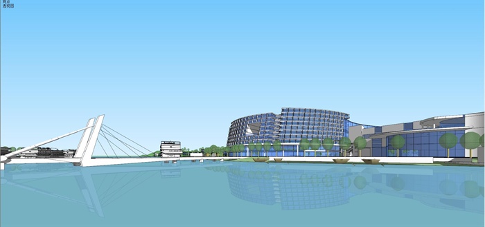 精品仙岛湖商业度假酒店建筑及景观设计方案SU模型(4)