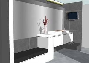 现代风格浴室空间详细设计SU(草图大师)模型