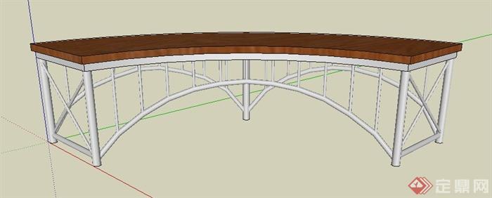 平板弧形桥su模型(1)