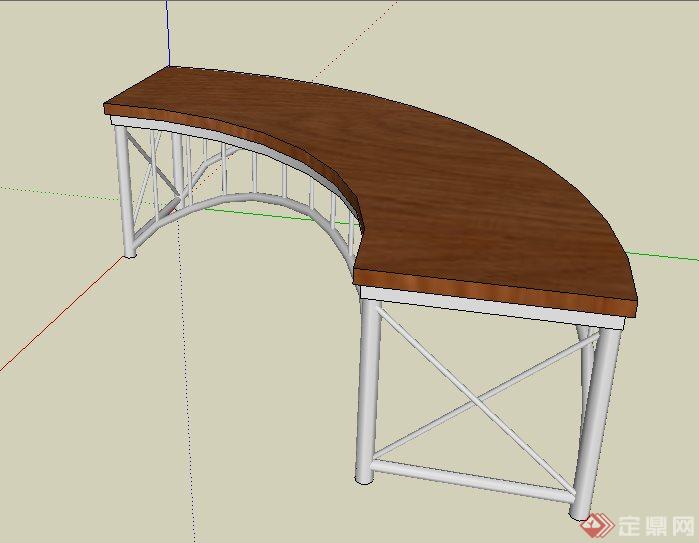 平板弧形桥su模型(2)