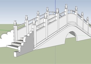 中式景观桥设计SU(草图大师)精细模型
