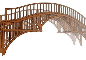 拱形木桥设计SU(草图大师)模型