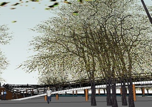景观木栈桥设计Su模型