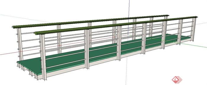 带栏杆景观平桥设计su模型(2)