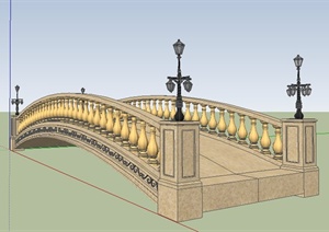 欧式风格精美拱桥设计SU(草图大师)模型