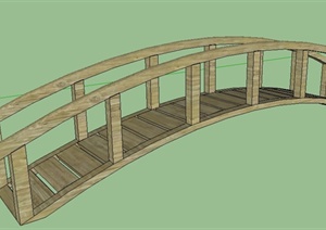 景观木拱桥单体SU(草图大师)模型