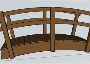 木质景观小桥设计SU(草图大师)模型