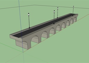 现代风格交通码头大桥设计SU(草图大师)模型