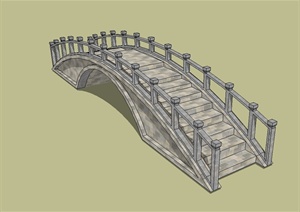 现代风格详细精致拱桥园桥设计SU(草图大师)模型