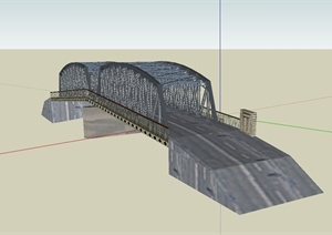 现代风格详细交通码头桥梁设计SU(草图大师)模型
