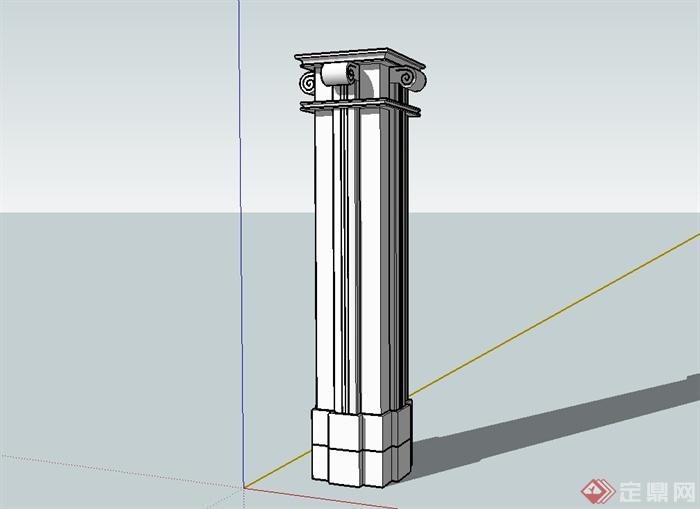 多种不同的建筑圆柱、钢架设计su模型(1)