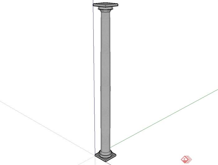 多种不同的建筑圆柱、钢架设计su模型(4)