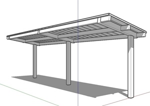 现代风格简单的遮雨棚设计SU(草图大师)模型