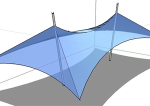 蓝色张拉膜设计SU(草图大师)模型