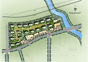 某现代风格详细完整的住宅小区规划设计psd方案