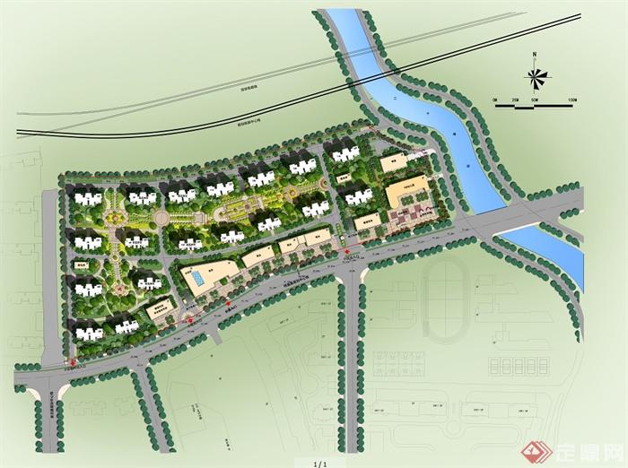 某现代风格详细完整的住宅小区规划设计psd方案(1)