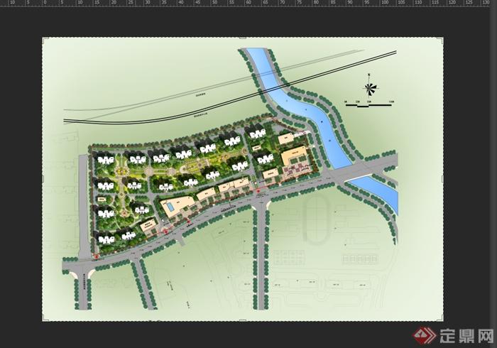 某现代风格详细完整的住宅小区规划设计psd方案(2)