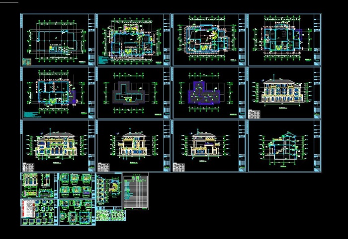 欧式大独栋别墅会所ＳＵ单体模型（附CAD建筑平、剖面图）(5)