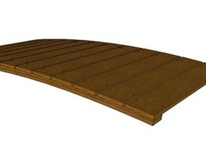 木质小桥单体设计SU(草图大师)模型
