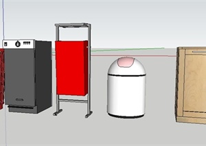 5种各式户外垃圾箱SU(草图大师)模型