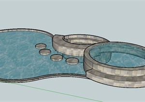 不规则小泳池设计Su模型