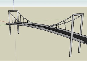 现代风格详细交通桥设计SU(草图大师)模型