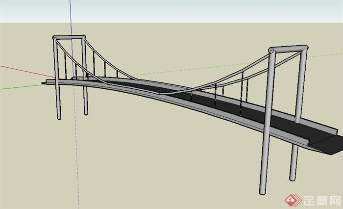 现代风格详细交通桥设计su模型(1)