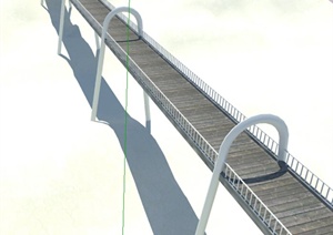 某现代景观桥梁设计SU(草图大师)细致模型