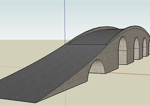 拱形石桥单体设计SU(草图大师)模型