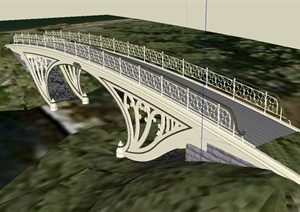 现代风格独特造型的交通码头桥设计SU(草图大师)模型